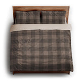 Buffalo Plaid Dark Cedar Brown king - microfiber - Natural Backing