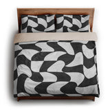 Twyla Checkered Black & White king - microfiber - Natural Backing