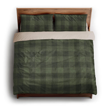 Buffalo Plaid Dark Olive king - microfiber - Natural Backing