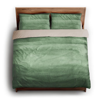 Jacinda Watercolor Green Ombre king - microfiber - Natural Backing