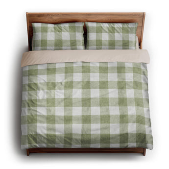 Buffalo Plaid Light Sage king - microfiber - Natural Backing