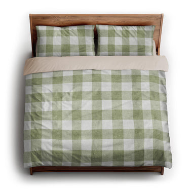 Buffalo Plaid Light Sage king - microfiber - Natural Backing