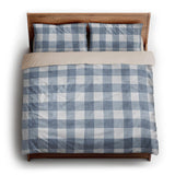 Buffalo Plaid Steel Blue king - microfiber - Natural Backing