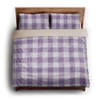 Buffalo Plaid Lilac king - microfiber - Natural Backing
