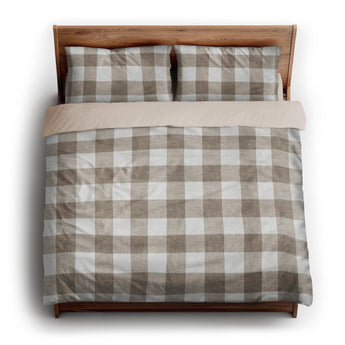 Buffalo Plaid Light Cedar Brown king - microfiber - Natural Backing