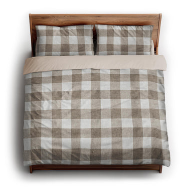 Buffalo Plaid Light Cedar Brown king - microfiber - Natural Backing