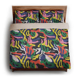 Umberto Black Multicolor king - microfiber - Natural Backing