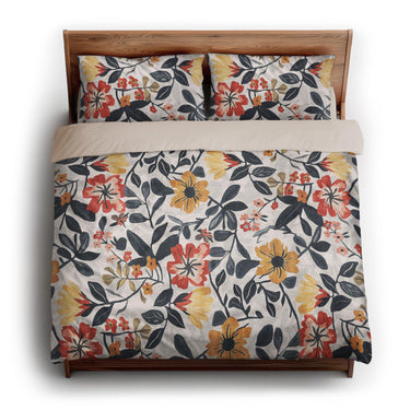 Caroline Blue & Red king - microfiber - Natural Backing