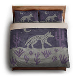 Desert Coyote Eggplant & Dusty Purple king - microfiber - Natural Backing