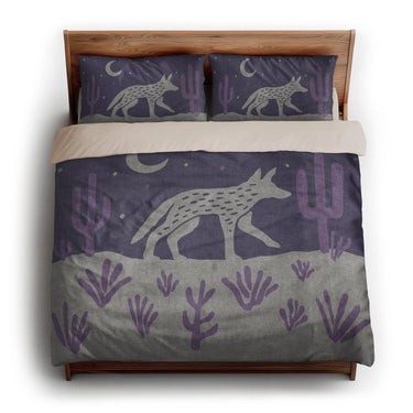 Desert Coyote Eggplant & Dusty Purple king - microfiber - Natural Backing