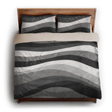 Sinuous Grey Monochrome king - microfiber - Natural Backing
