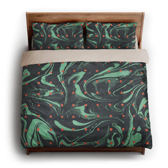 Acid Burn Teal & Orange king - microfiber - Natural Backing