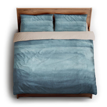 Jacinda Watercolor Blue Ombre king - microfiber - Natural Backing