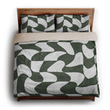 Twyla Checkered Army Green king - microfiber - Natural Backing