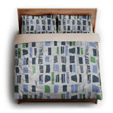 Milo Blue & Green king - microfiber - Natural Backing