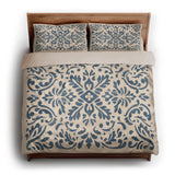 Floranna Ivory & Blue king - microfiber - Natural Backing