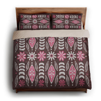 Topanga Burgandy & Pink king - microfiber - Natural Backing