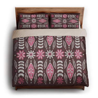 Topanga Burgandy & Pink king - microfiber - Natural Backing