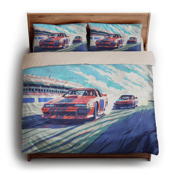8 Bit Stock Cars king - microfiber - Natural Backing
