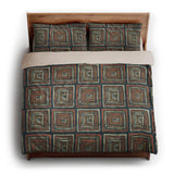 Diego Orange & Navy king - microfiber - Natural Backing