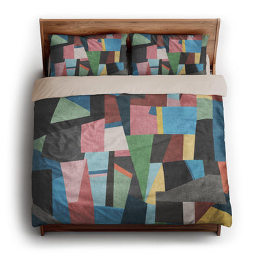 Baxter Blue Multicolor king - microfiber - Natural Backing