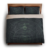Solar System Navy & Mint king - microfiber - Natural Backing