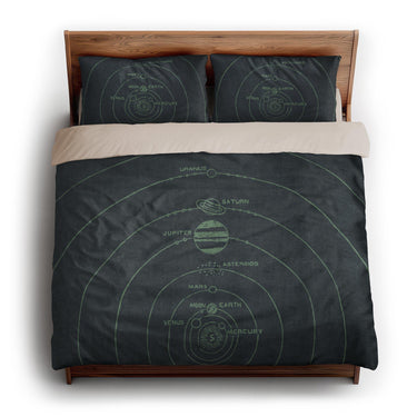 Solar System Navy & Mint king - microfiber - Natural Backing