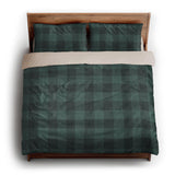 Buffalo Plaid Deep Teal king - microfiber - Natural Backing