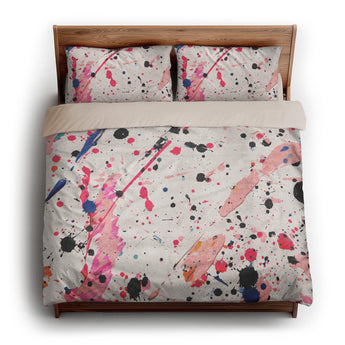 Kayla Paint Splatter king - microfiber - Natural Backing