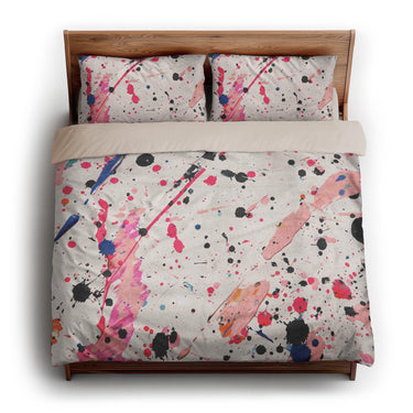 Kayla Paint Splatter king - microfiber - Natural Backing