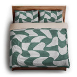 Twyla Checkered Aquamarine king - microfiber - Natural Backing