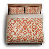 Floranna Ivory & Orange king - microfiber - Natural Backing