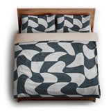 Twyla Checkered Navy king - microfiber - Natural Backing