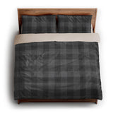 Buffalo Plaid Charcoal Black king - microfiber - Natural Backing