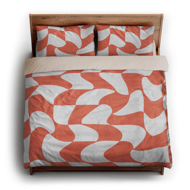 Twyla Checkered Coral king - microfiber - Natural Backing