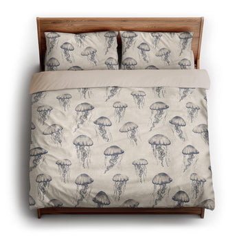Jellyfish Bloom king - microfiber - Natural Backing