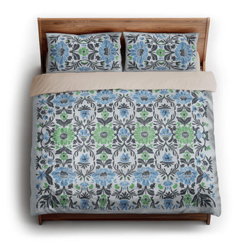 Corriana Blue & Green king - microfiber - Natural Backing