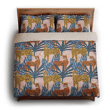 Tropical Cheetahs king - microfiber - Natural Backing