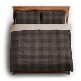 Buffalo Plaid Hickory Brown king - microfiber - Natural Backing