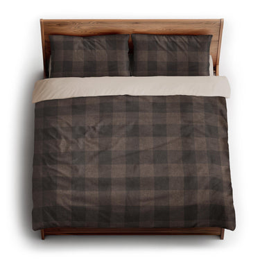 Buffalo Plaid Hickory Brown king - microfiber - Natural Backing