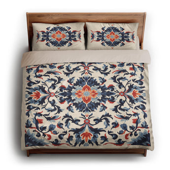 Wilhemina Navy & Red king - microfiber - Natural Backing