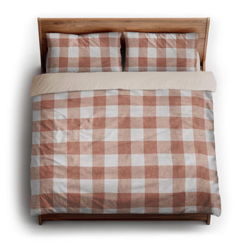Buffalo Plaid Light Terracotta king - microfiber - Natural Backing