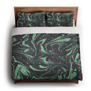 Acid Burn Teal & Orange king - cotton - White Backing