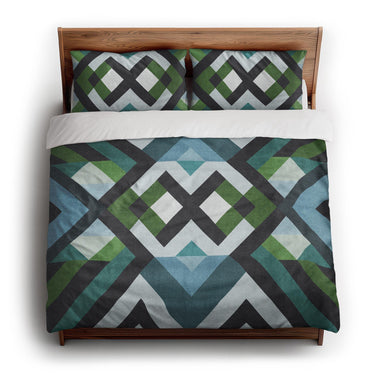 Sonora Blue & Green king - cotton - White Backing