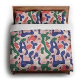 Concetta Pink Green & Purple king - cotton - White Backing