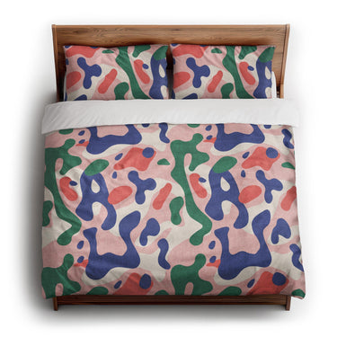 Concetta Pink Green & Purple king - cotton - White Backing