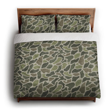 Duck Camo Green king - cotton - White Backing