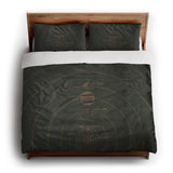 Solar System Forest & Rust king - cotton - White Backing
