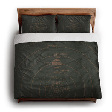 Solar System Forest & Rust king - cotton - White Backing
