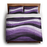 Sinuous Purple Monochrome king - cotton - White Backing